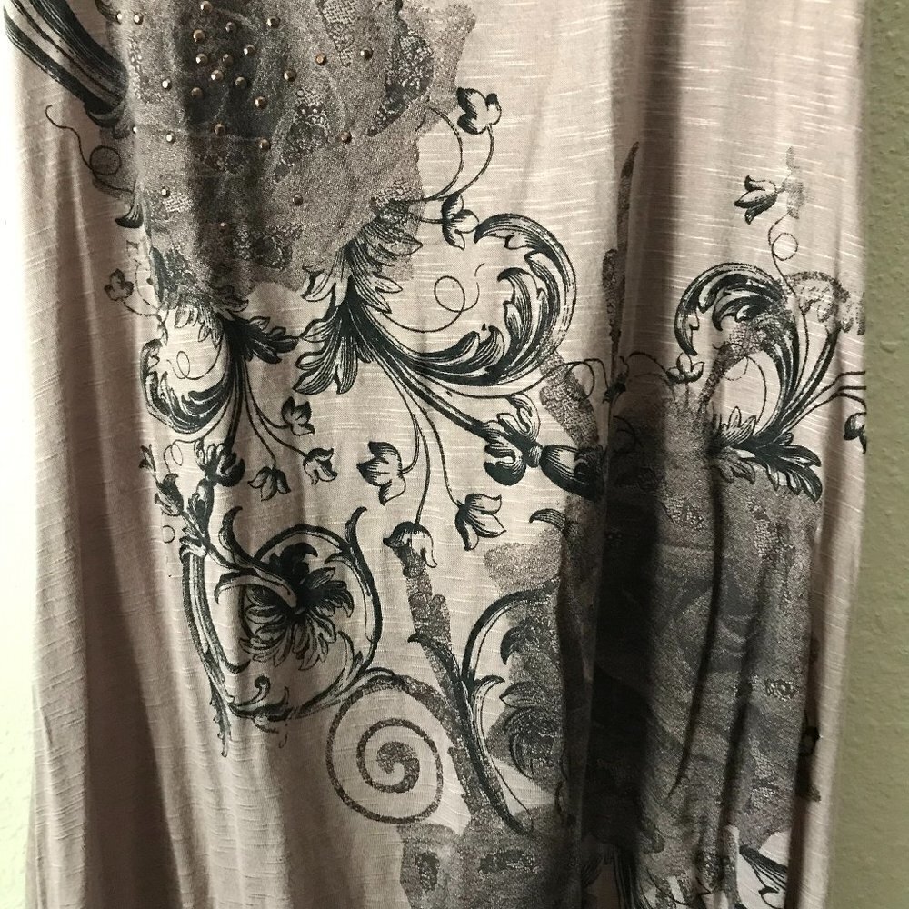 NWT - Robin K. Tattoo Floral with Embellished Tank Top - Picture 4 of 13